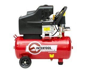 Компрессор 24 л, 2 HP, 1,5 кВт, 220 В, 8 атм, 206 л/мин. INTERTOOL PT-0009
