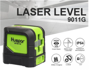 Лазерный уровень нивелир 2 линии Huepar 9011G Зеленый луч + магнитный кронштейн + магнитная мишень
