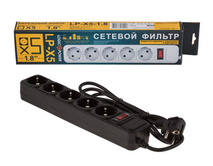 Сетевой фильтр LP-X5 2 м Black 5 РОЗЕТОК