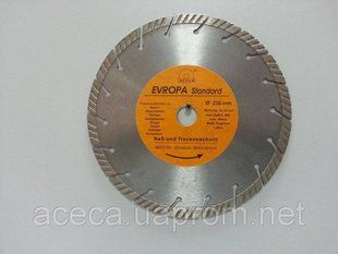 Диск алмазний "Evropa" 230*22.23 мм турбо-сегмент