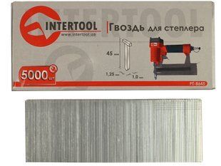 Гвоздь для степлера PT-1603 INTERTOOL PT-8645 45 мм 1,0x1,25 мм 5000 шт/упак.