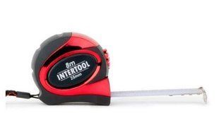 Рулетка 8 м x 25 мм с автоматической блокировкой полотна, INTERTOOL MT-0808