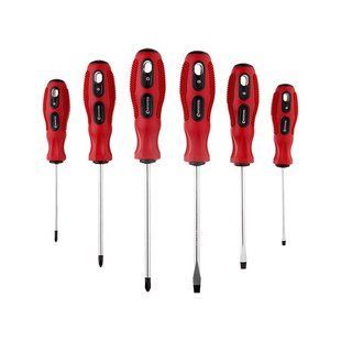Набор отверток 6 ед. (SL3x75, SL5x100, SL6x125, PH0x75, PH1x100, PH2x125) Cr-V, Ergo-design INTERTOOL VT-2005