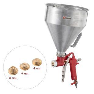 Штукатурний розпилювач INTERTOOL PT-0401, три форсунки 4;6;8 мм