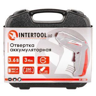Викрутка акумуляторна 3.6 У кейсі INTERTOOL DT-0302